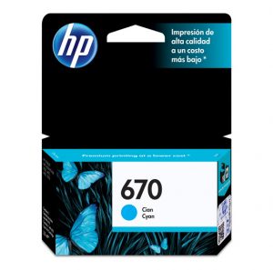 Cartucho de tinta HP 670 Cian Original