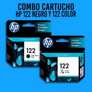 Combo cartucho de tinta HP 122 Negro y Tricolor Original