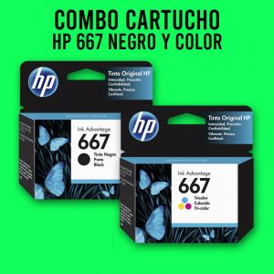 Combo cartucho de tinta HP 667 Negro y Tricolor Original