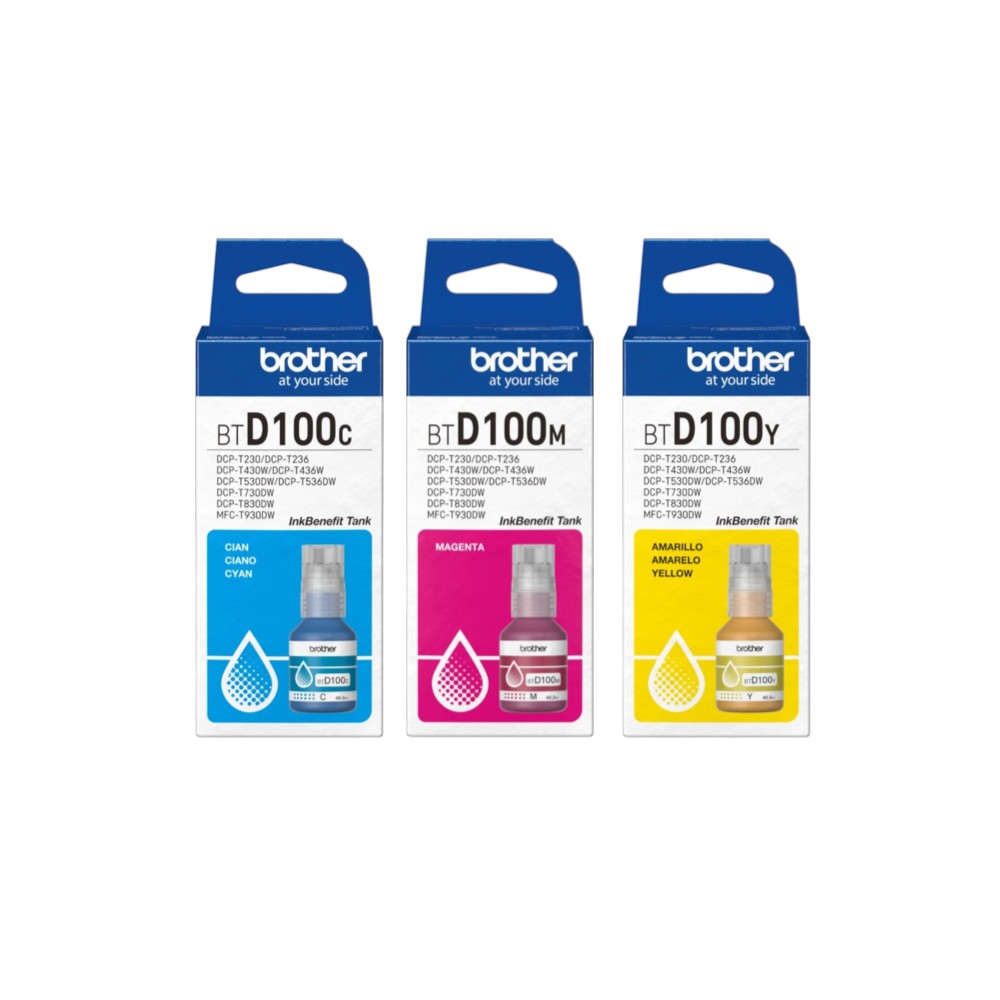 Combo Botellas De Tinta Brother 100 Colores BTD100